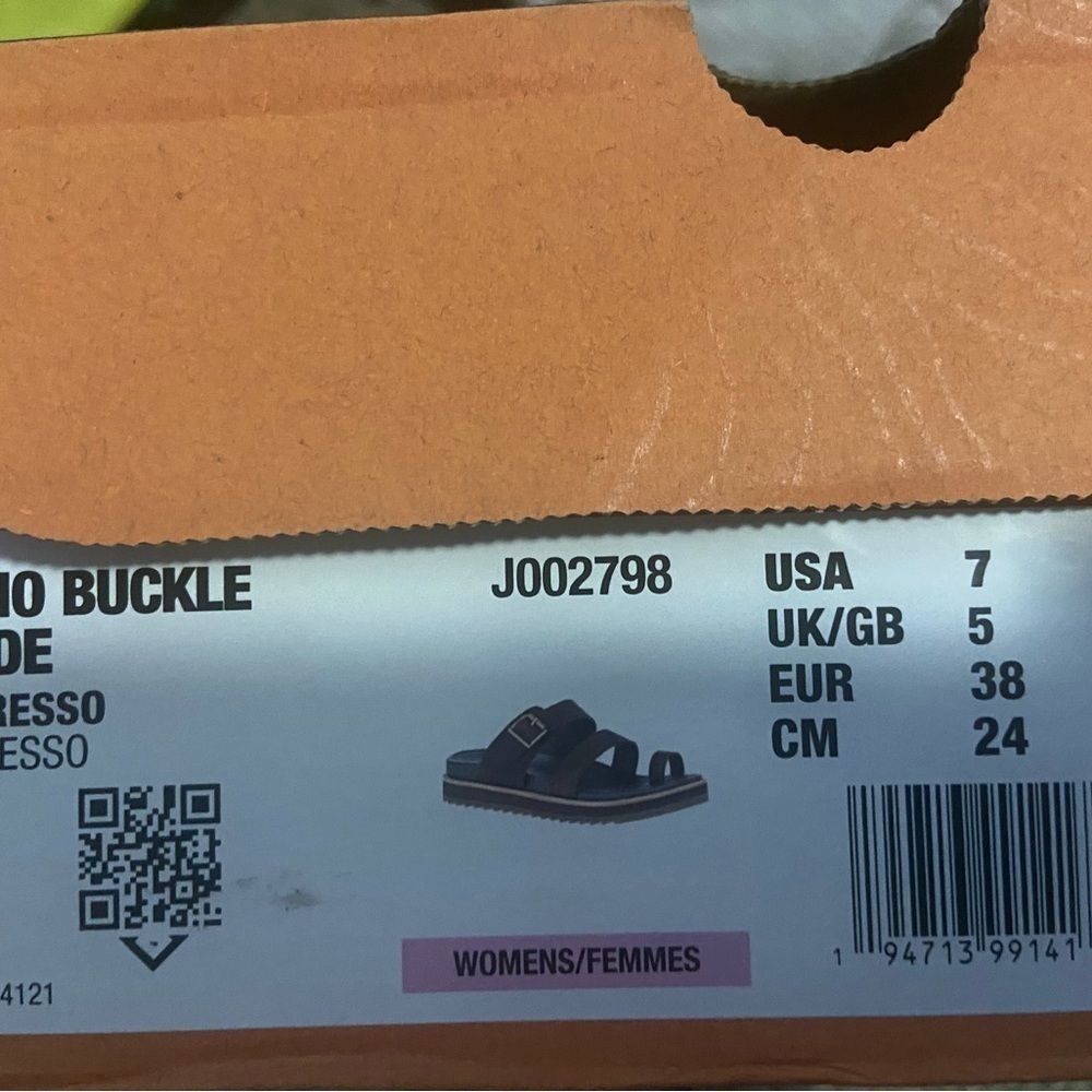 NEW Merrell Women's Juno Leather Buckle Slide Sandal in Espresso. US 7/EUR 37. - Picture 5 of 5